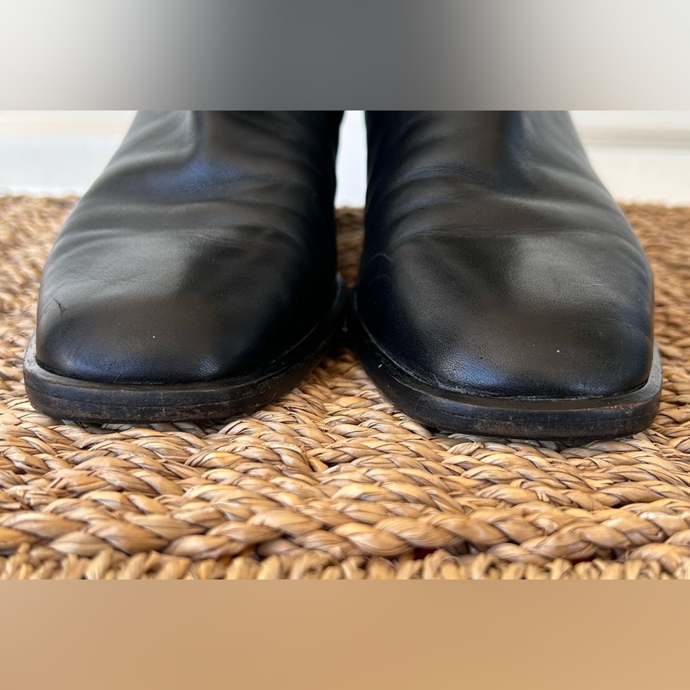 Cole Haan Black Leather Mid-Calf Boots - Picture 2 of 13